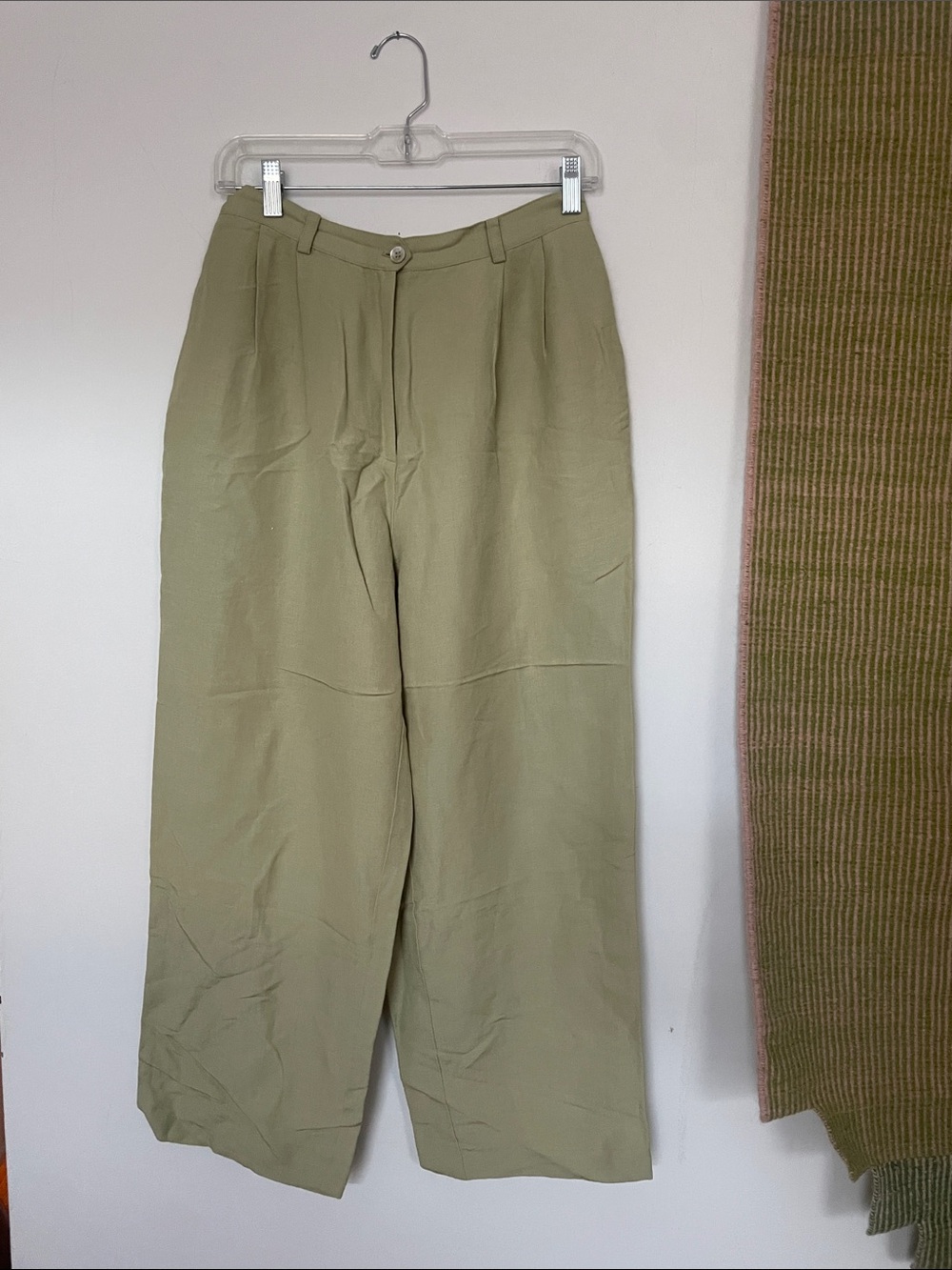 Emma James Olive-Tone Linen Blend Skirt
